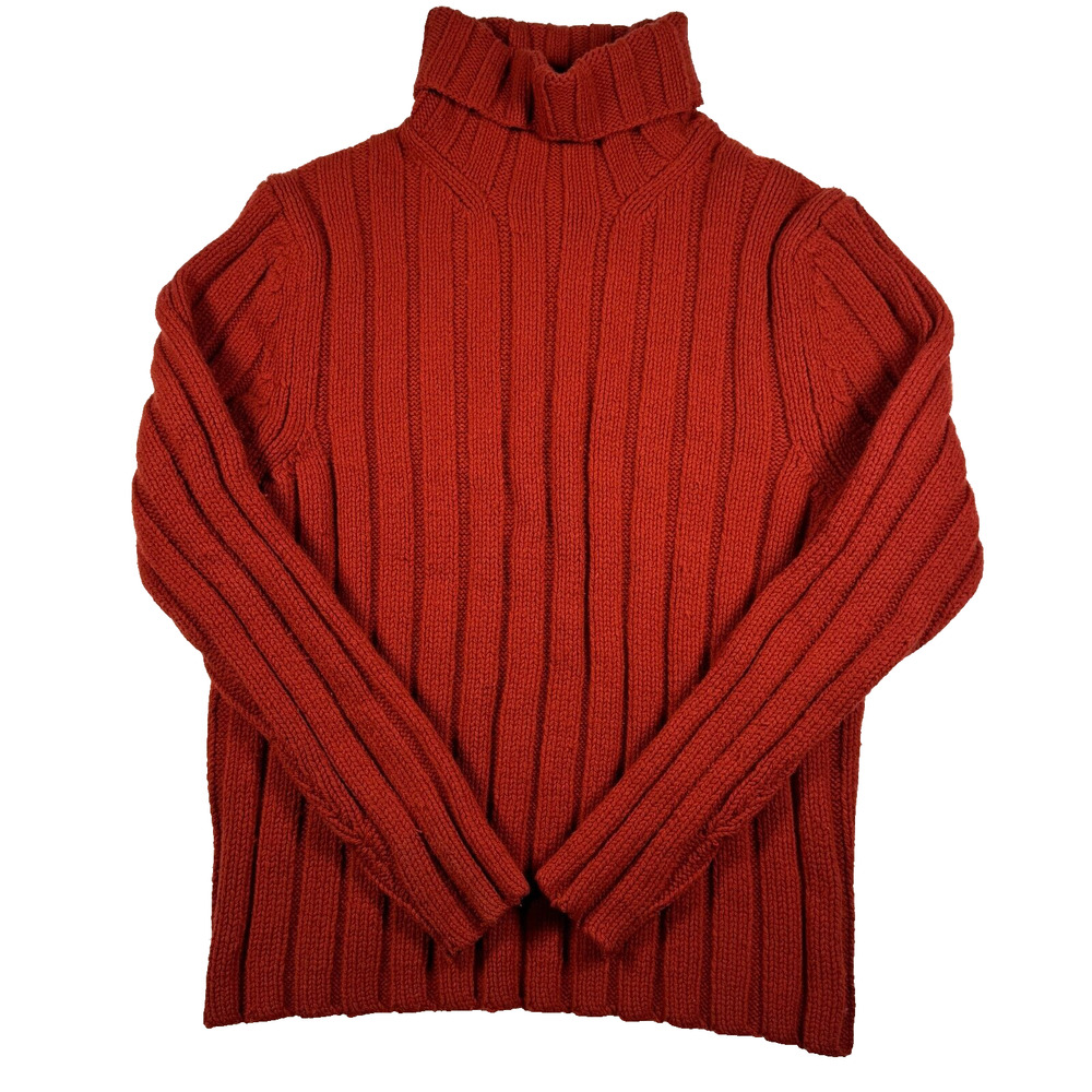 Vintage Banana Republic Lambswool Cashmere Red Knit Turtleneck Sweater Size M